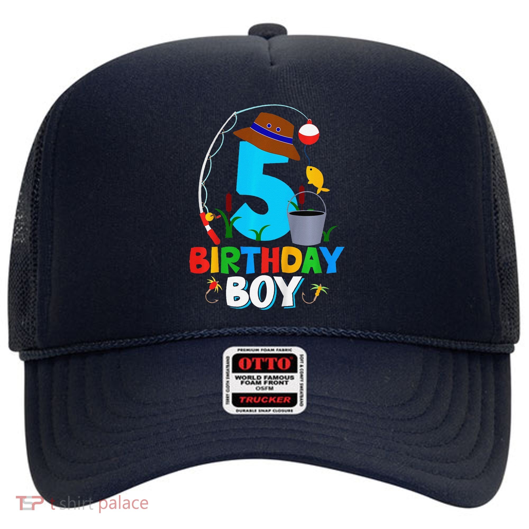 5th Birthday Boy Fishing Fish Bday Party Decorations Hat