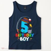 5th Birthday Boy Fishing Fish Bday Party Decorations Tank Top thumb 2