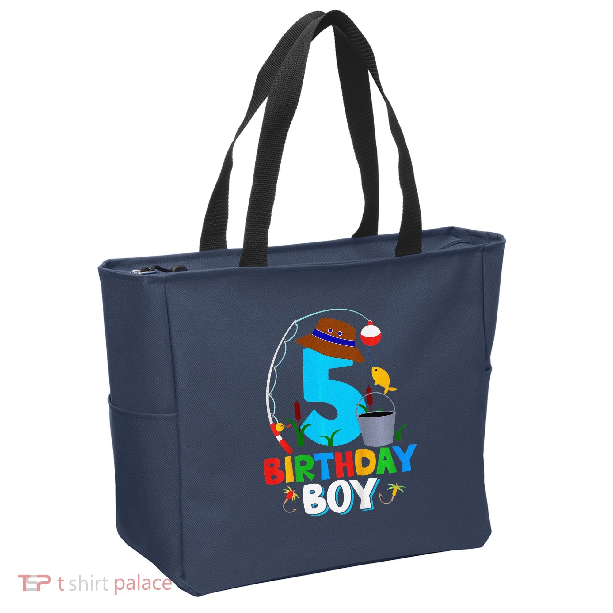 5th Birthday Boy Fishing Fish Bday Party Decorations Tote Bag