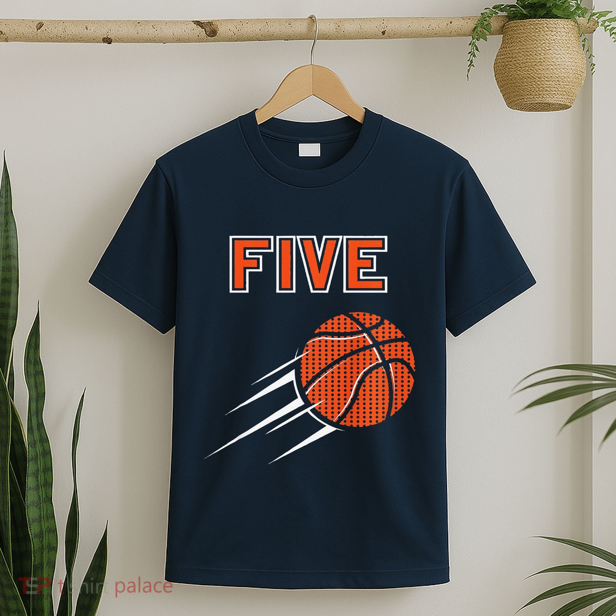 5th Birthday Basketball Party Jersey 5 Years Old T-Shirt
