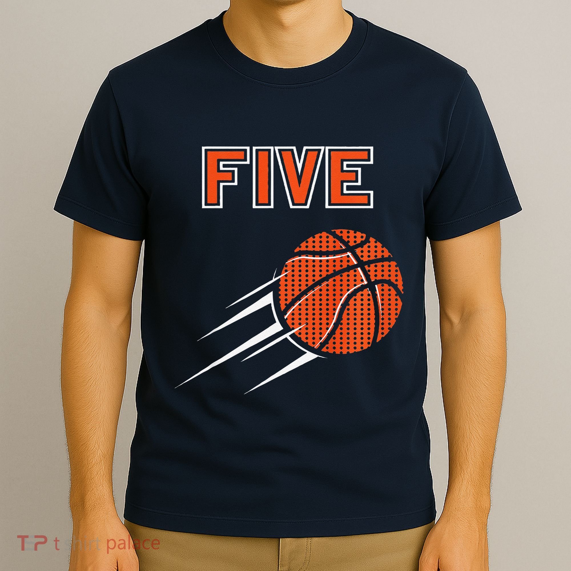 5th Birthday Basketball Party Jersey 5 Years Old T-Shirt