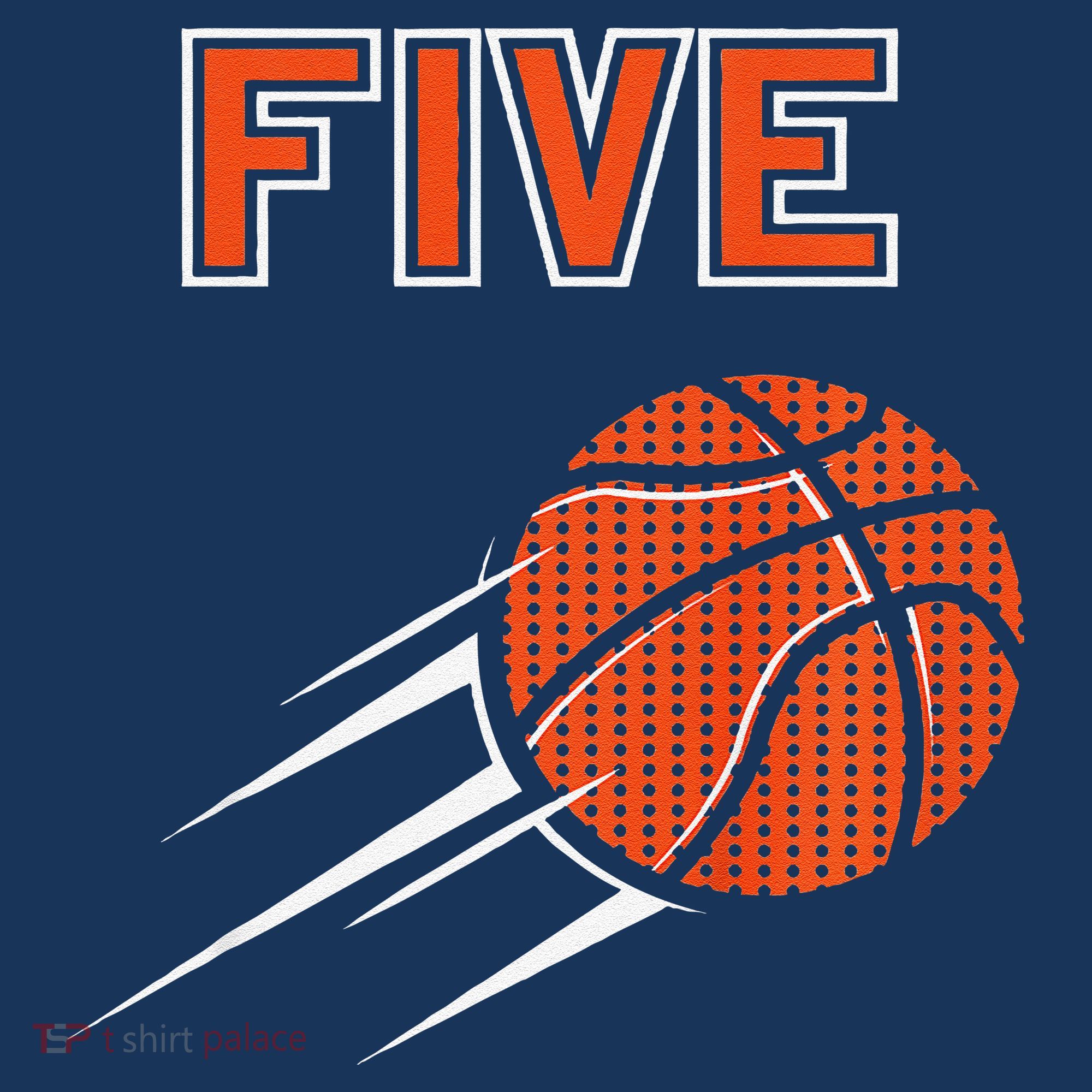 5th Birthday Basketball Party Jersey 5 Years Old T-Shirt