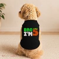 5th Birthday Boy Bro I’m 5 Year Old Gamer Pixel Number Doggie Tank thumb 2