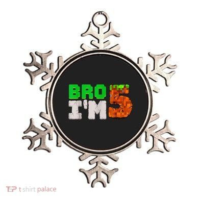 5th Birthday Boy Bro I’m 5 Year Old Gamer Pixel Number Ornament