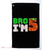 5th Birthday Boy Bro I’m 5 Year Old Gamer Pixel Number Golf Towel thumb 0