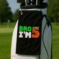 5th Birthday Boy Bro I’m 5 Year Old Gamer Pixel Number Golf Towel thumb 2