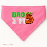 5th Birthday Boy Bro I’m 5 Year Old Gamer Pixel Number USA-Made Doggie Bandana thumb 0