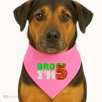 5th Birthday Boy Bro I’m 5 Year Old Gamer Pixel Number USA-Made Doggie Bandana thumb 1