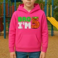 5th Birthday Boy Bro I’m 5 Year Old Gamer Pixel Number Kids Hoodie thumb 2
