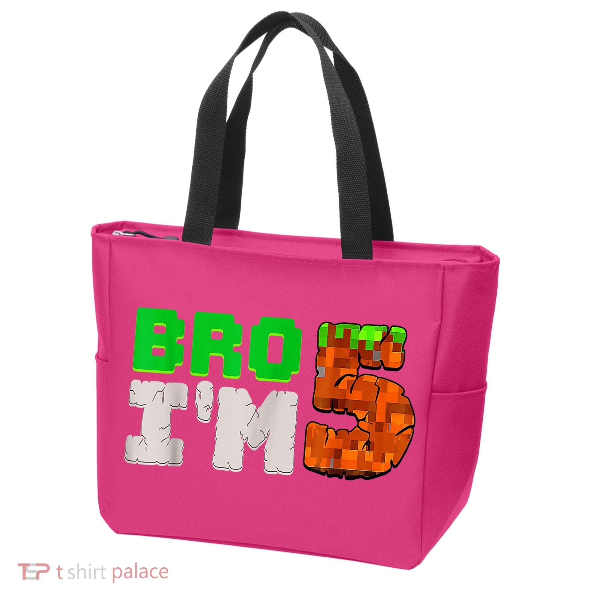 5th Birthday Boy Bro I’m 5 Year Old Gamer Pixel Number Tote Bag