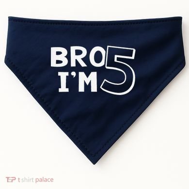 5th Birthday Boy Bro I’M 5 Year Old Five Fifth Party USA-Made Doggie Bandana