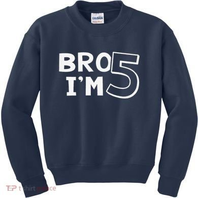 5th Birthday Boy Bro I’M 5 Year Old Five Fifth Party Kids Sweatshirt