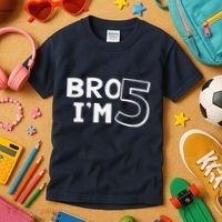 5th Birthday Boy Bro I’M 5 Year Old Five Fifth Party Kids T-Shirt thumb 3