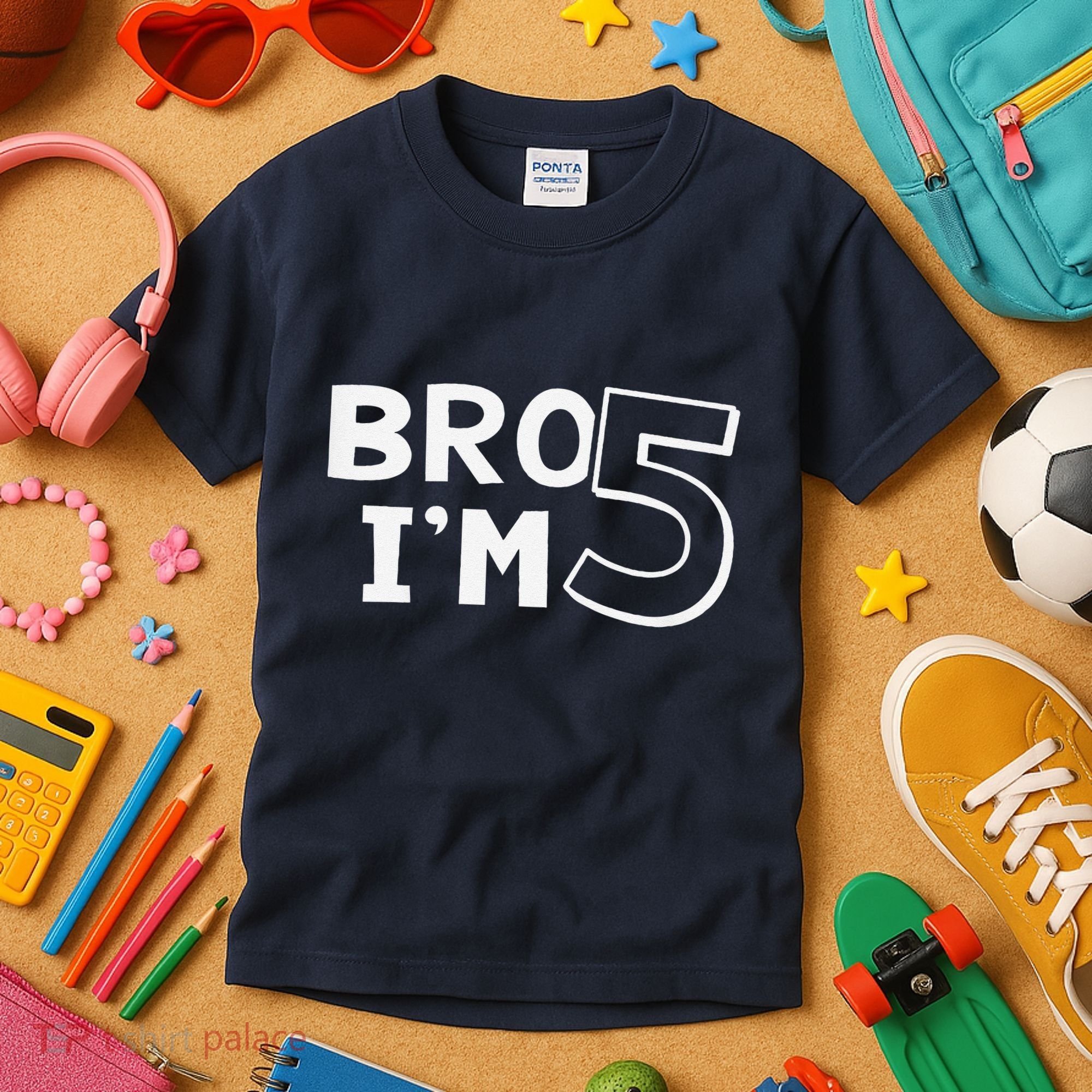 5th Birthday Boy Bro I’M 5 Year Old Five Fifth Party Kids T-Shirt