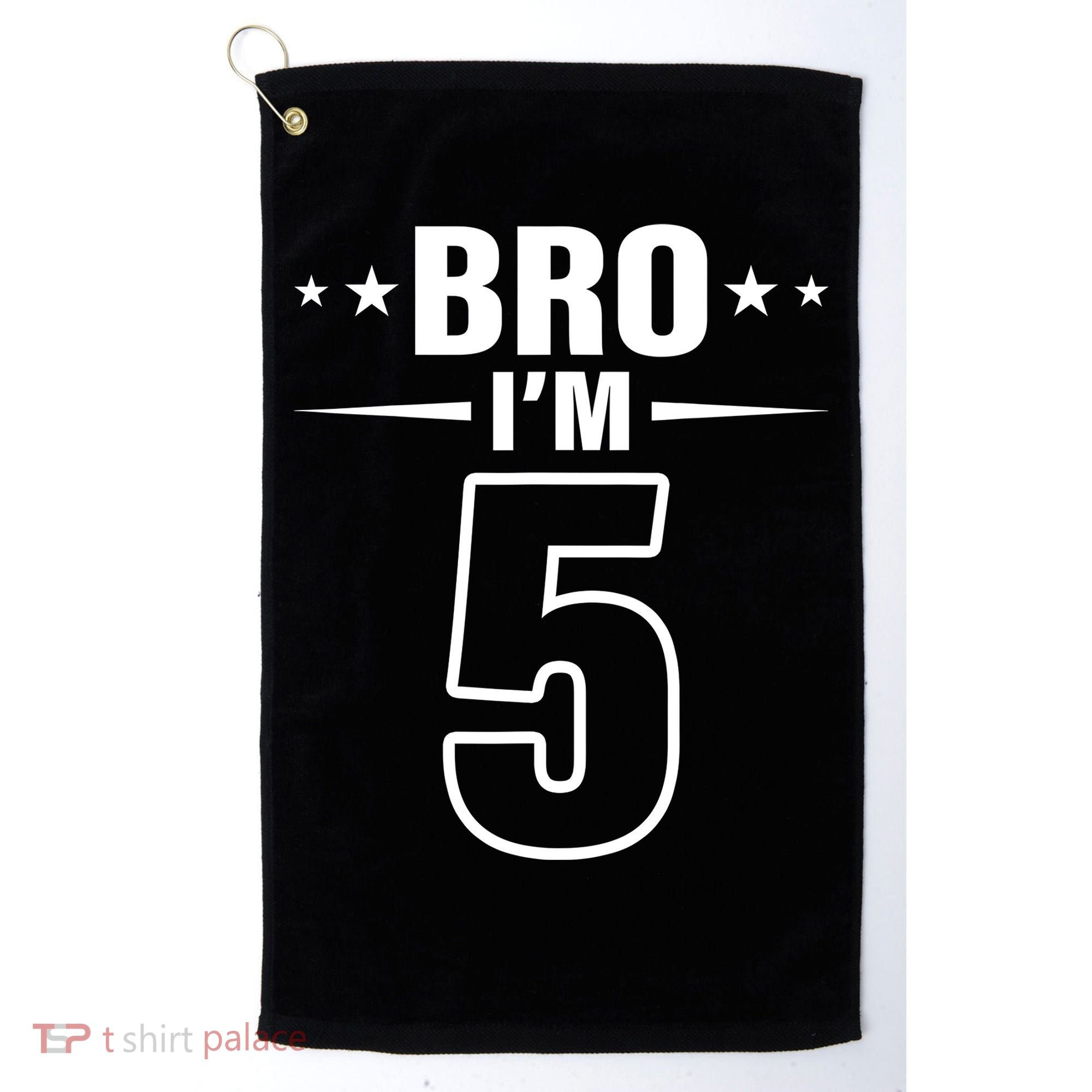 5th Birthday Boy Bro I’m 5 Year Old Fifth Birthday Party Golf Towel