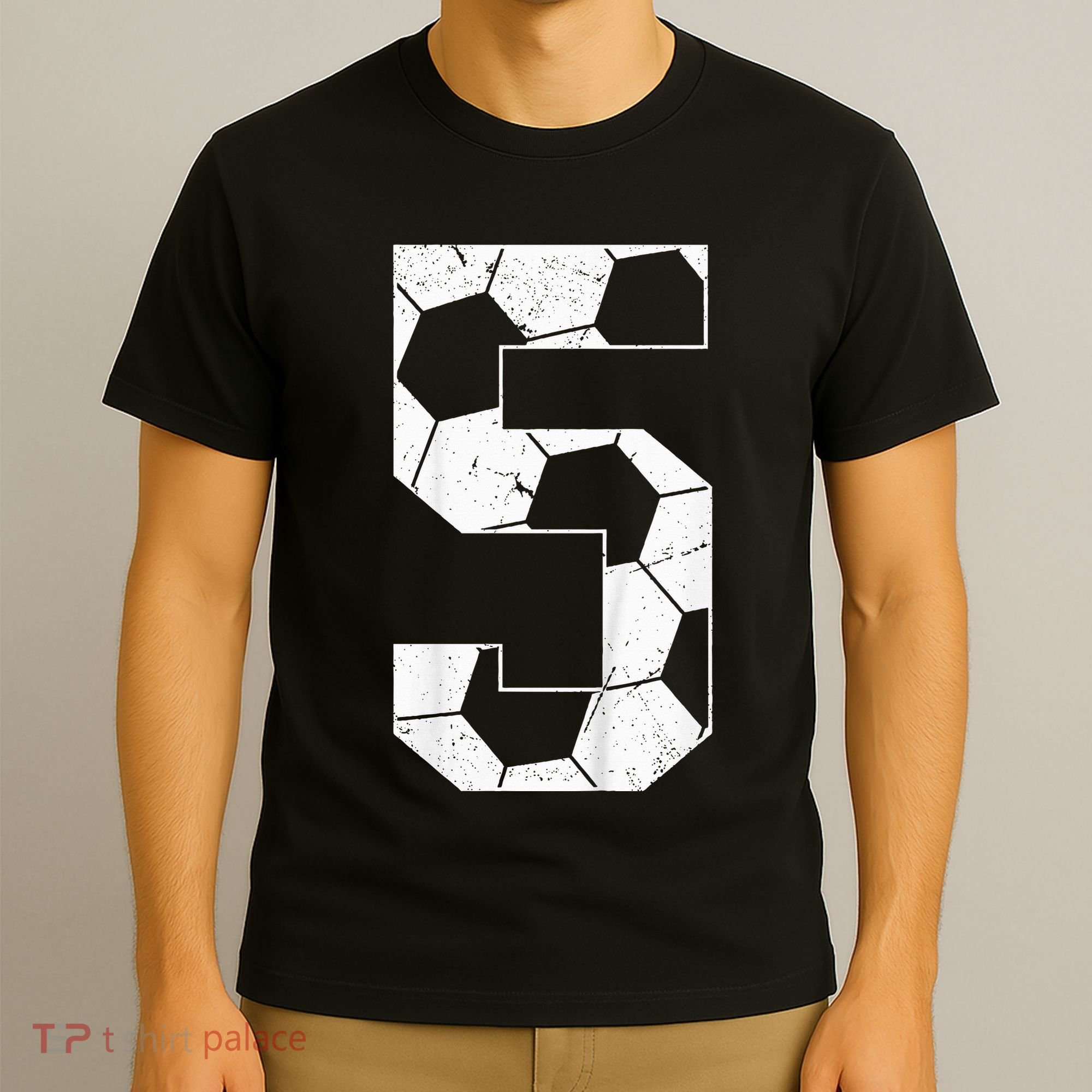 5th Birthday Boy Soccer Player Football 5 Years Old T-Shirt