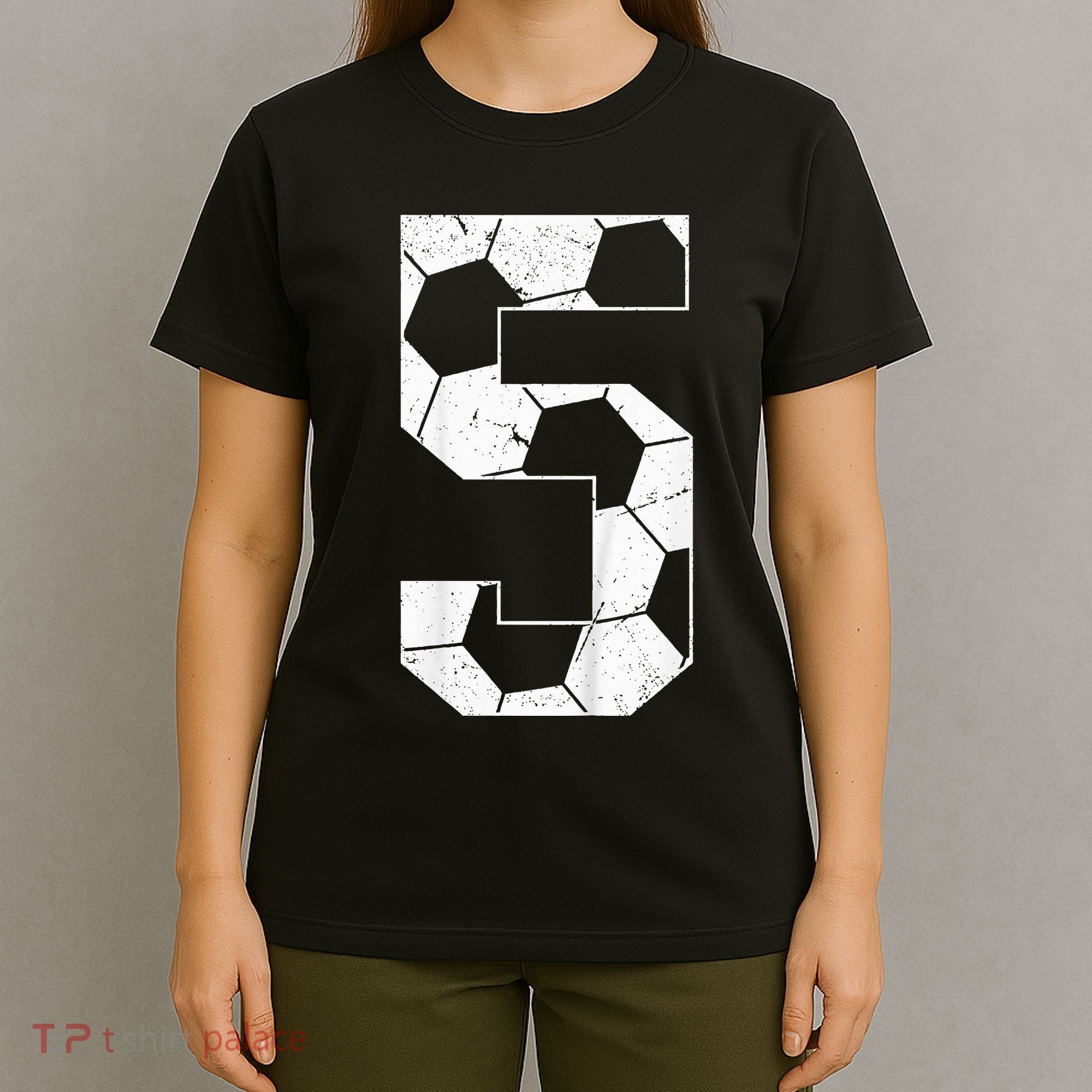 5th Birthday Boy Soccer Player Football 5 Years Old T-Shirt