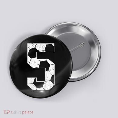 5th Birthday Boy Soccer Player Football 5 Years Old Button
