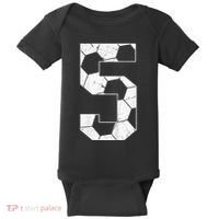 5th Birthday Boy Soccer Player Football 5 Years Old Baby Bodysuit thumb 0