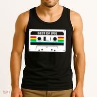 50th Birthday Best Of 1976 Cassette Mix Tape  Tank Top thumb 3