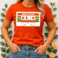50th Birthday Best Of 1976 Cassette Mix Tape  Women's T-Shirt thumb 2