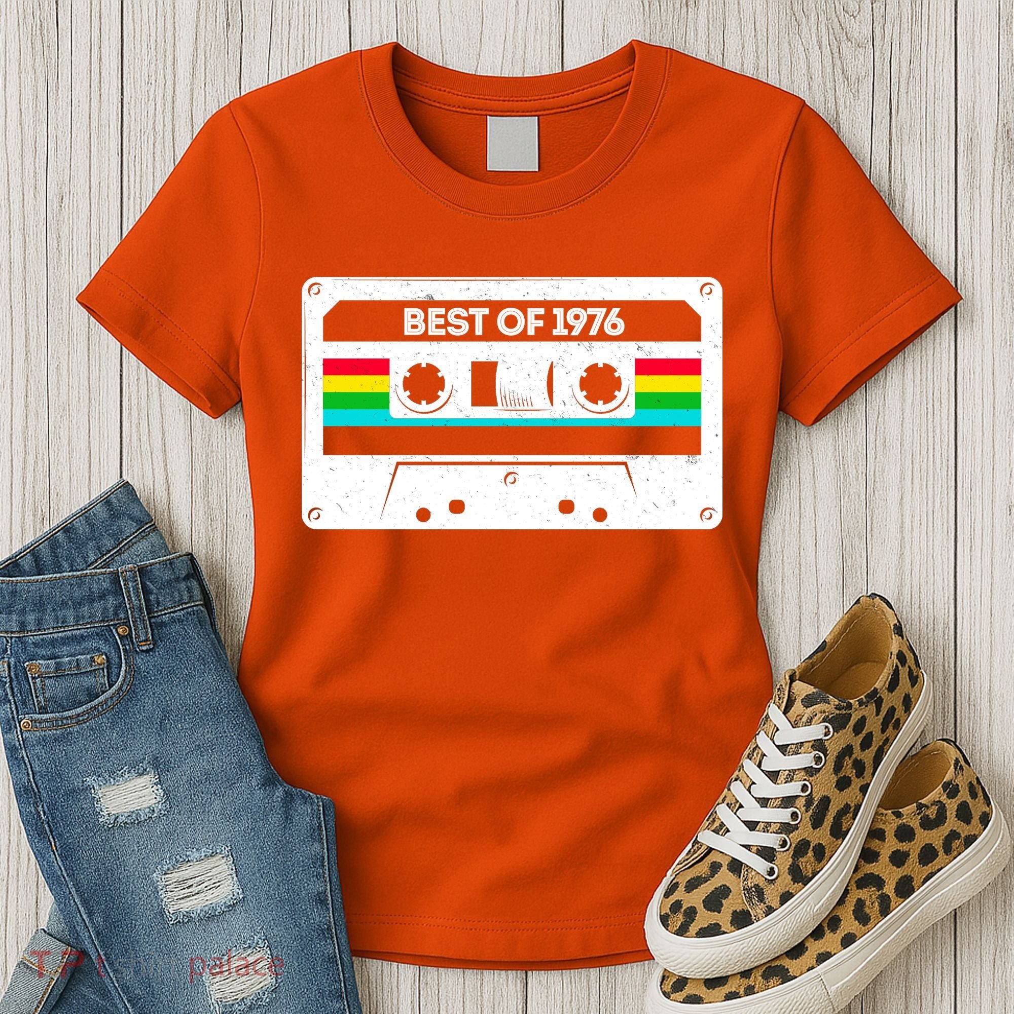 50th Birthday Best Of 1976 Cassette Mix Tape  Women's T-Shirt