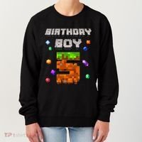 5th Birthday Boy 5 Video Gamer Pixel Number Five Bday Party Women's Sweatshirt thumb 0