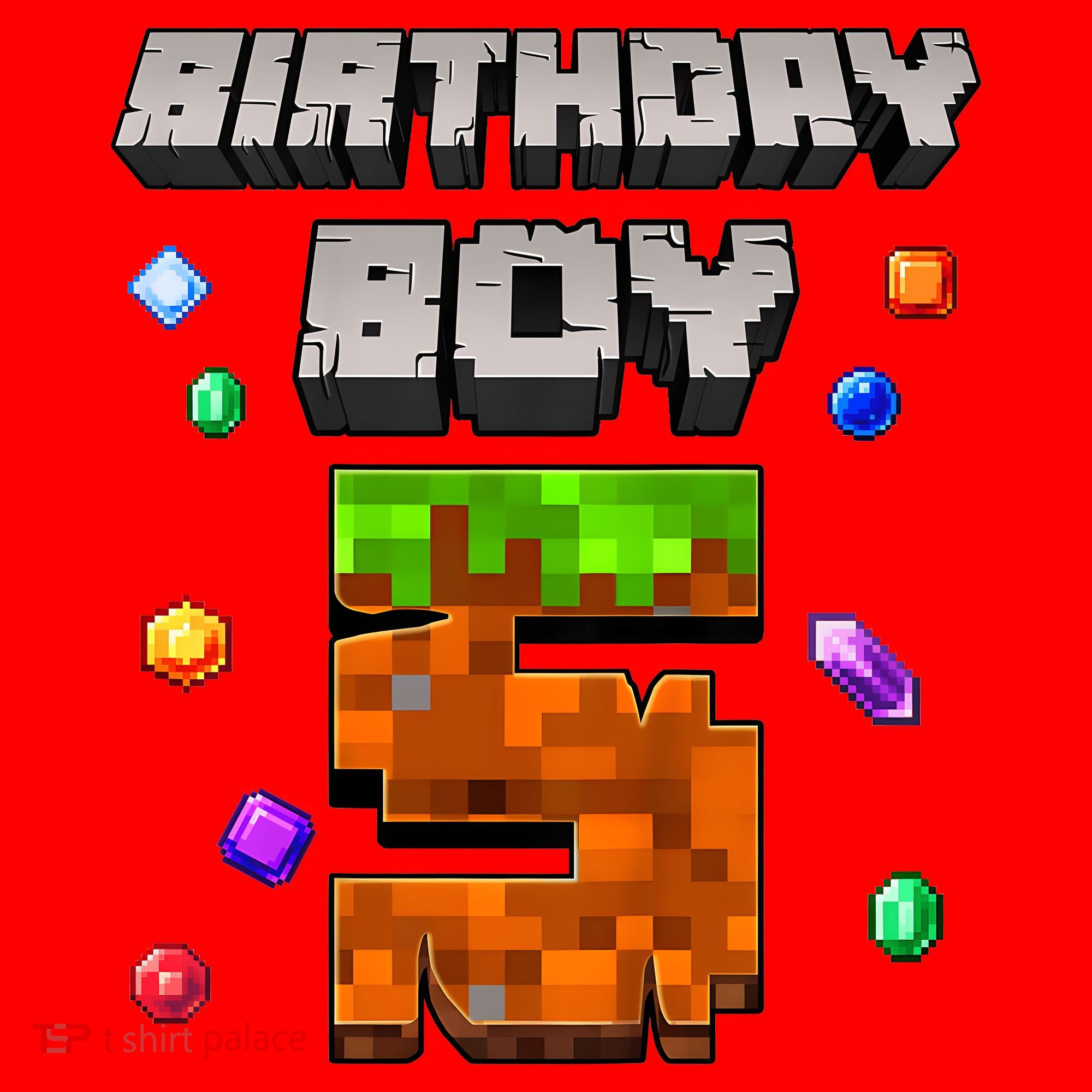 5th Birthday Boy 5 Video Gamer Pixel Number Five Bday Party Santa Hat