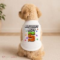 5th Birthday Boy 5 Video Gamer Pixel Number Five Bday Party Doggie Tank thumb 2