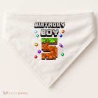 5th Birthday Boy 5 Video Gamer Pixel Number Five Bday Party USA-Made Doggie Bandana thumb 0
