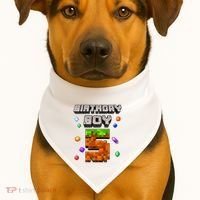 5th Birthday Boy 5 Video Gamer Pixel Number Five Bday Party USA-Made Doggie Bandana thumb 1