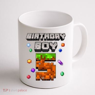 5th Birthday Boy 5 Video Gamer Pixel Number Five Bday Party Coffee Mug back