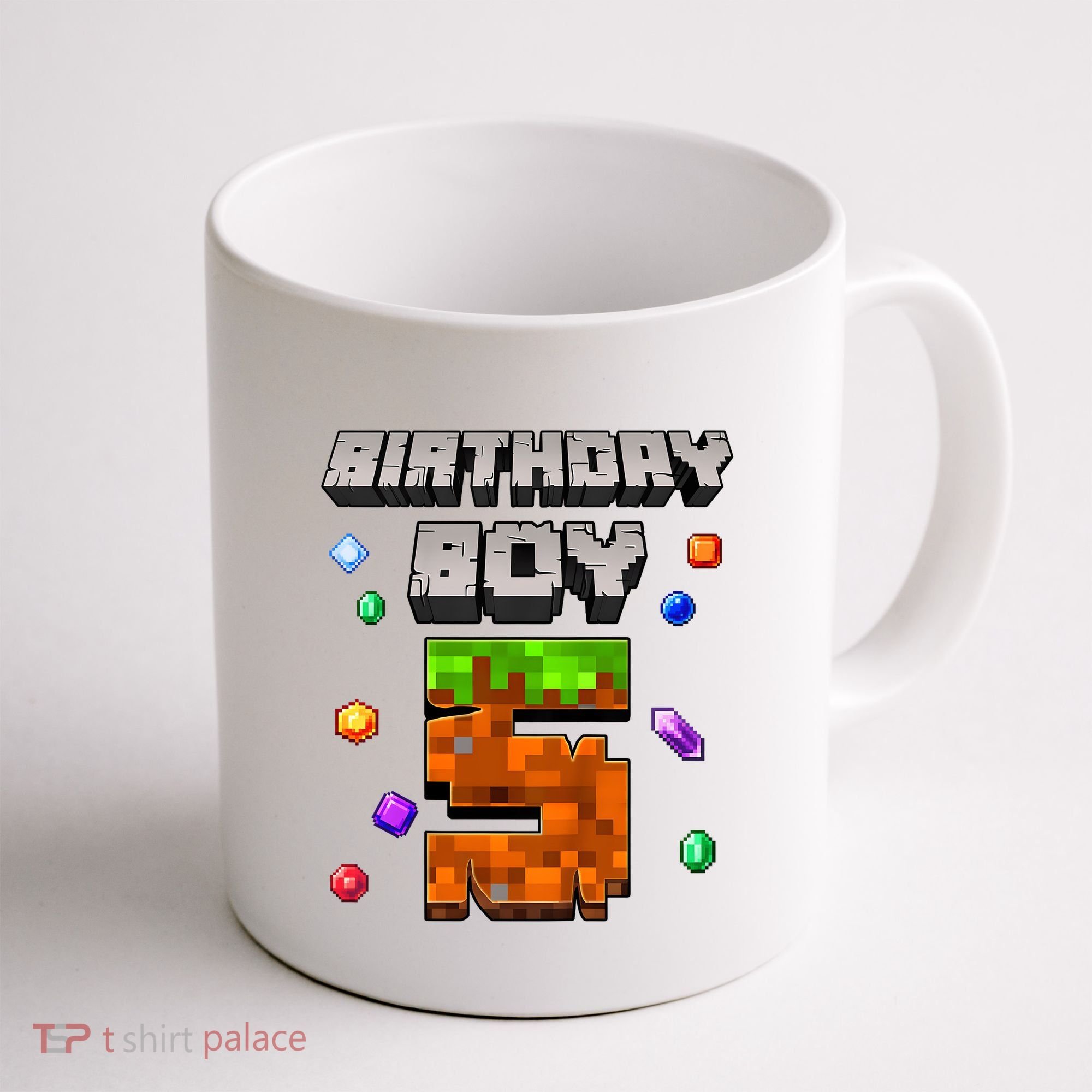 5th Birthday Boy 5 Video Gamer Pixel Number Five Bday Party Coffee Mug