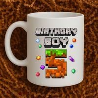 5th Birthday Boy 5 Video Gamer Pixel Number Five Bday Party Coffee Mug thumb 2