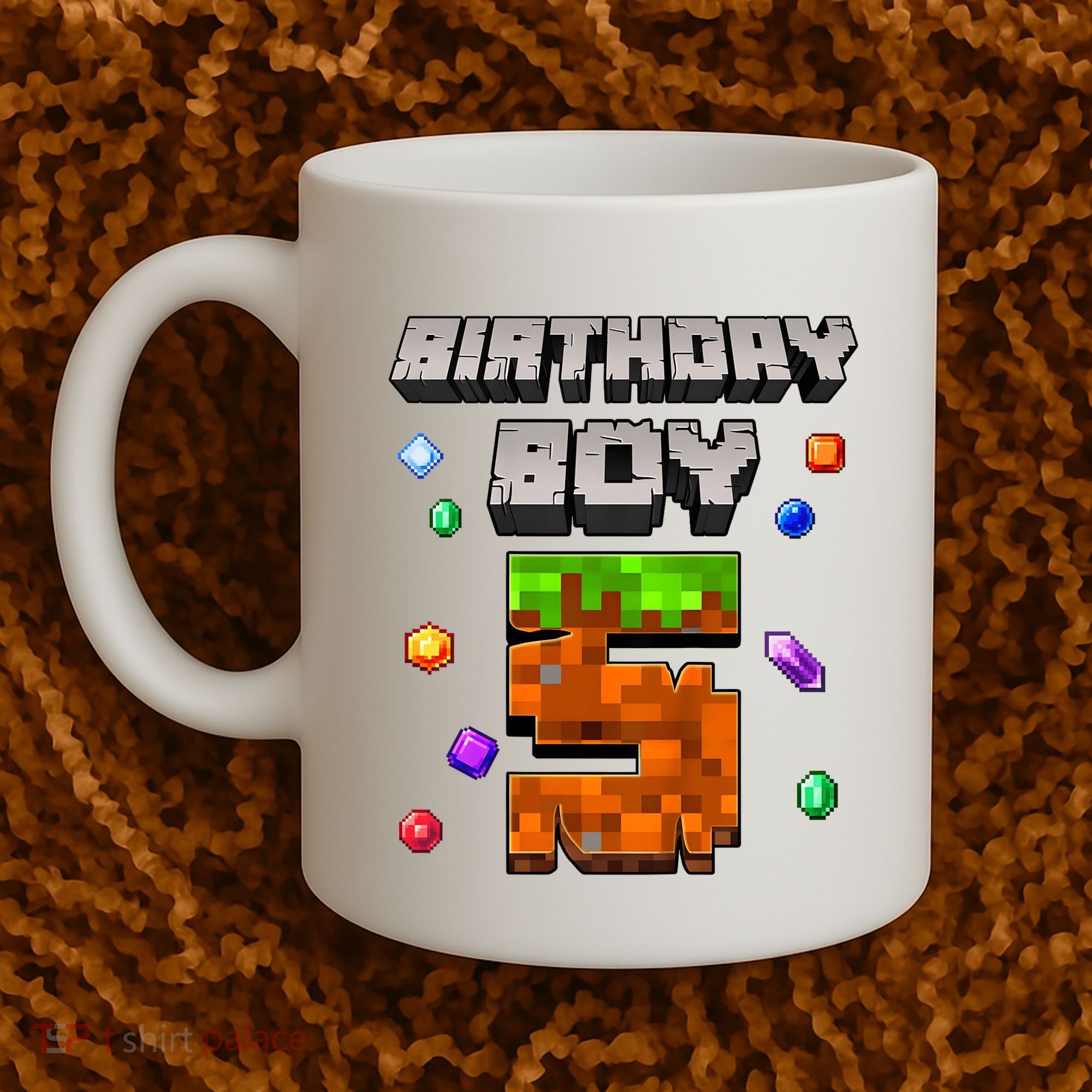 5th Birthday Boy 5 Video Gamer Pixel Number Five Bday Party Coffee Mug