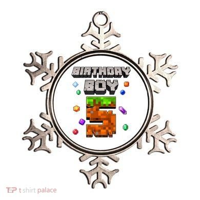 5th Birthday Boy 5 Video Gamer Pixel Number Five Bday Party Ornament