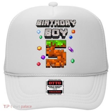 5th Birthday Boy 5 Video Gamer Pixel Number Five Bday Party Hat