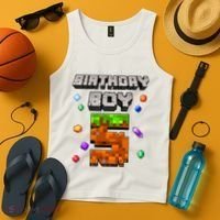 5th Birthday Boy 5 Video Gamer Pixel Number Five Bday Party Tank Top thumb 4