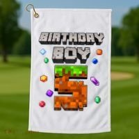 5th Birthday Boy 5 Video Gamer Pixel Number Five Bday Party Golf Towel thumb 1