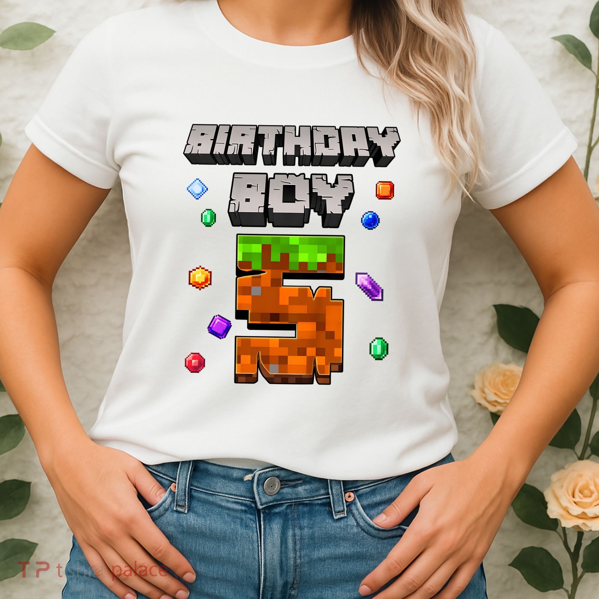 5th Birthday Boy 5 Video Gamer Pixel Number Five Bday Party Women's T-Shirt