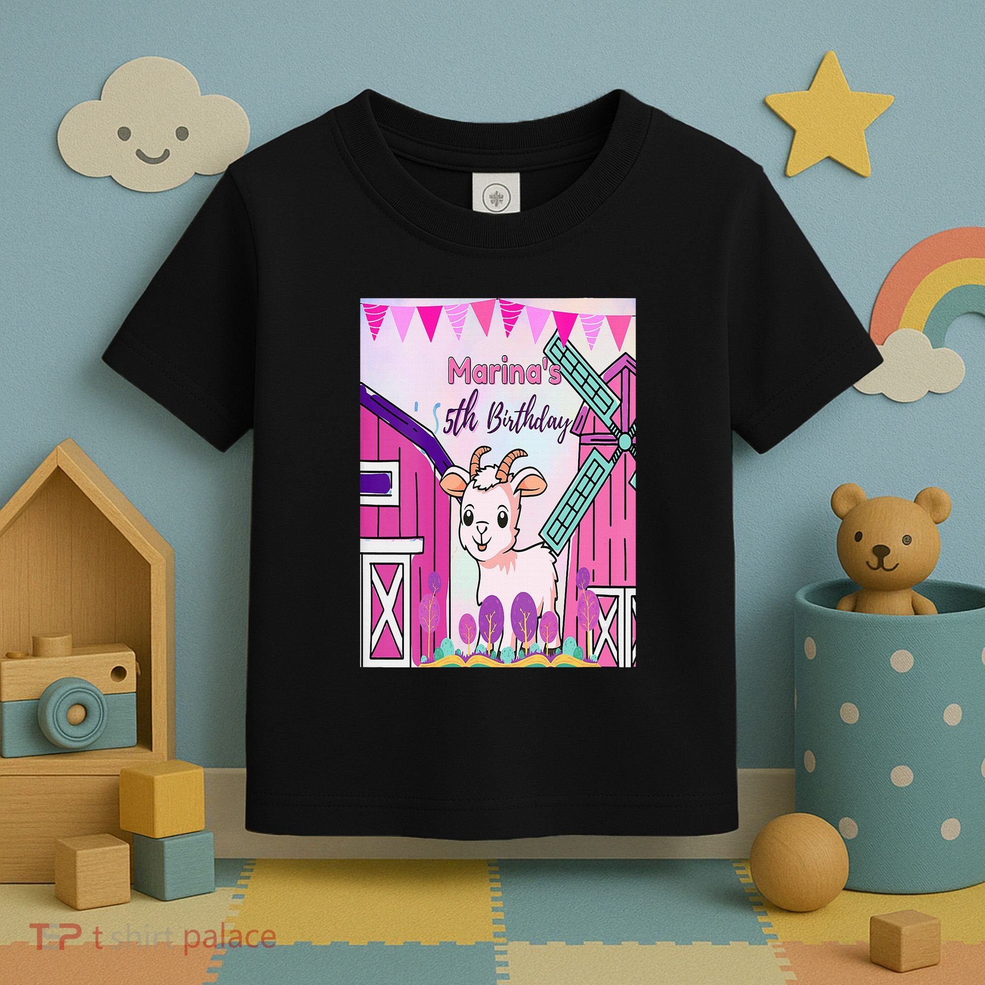 5th Birthday Bash Exploring The Goat Farm Wonderland! Toddler T-Shirt
