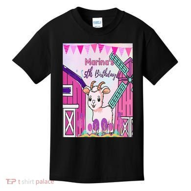 5th Birthday Bash Exploring The Goat Farm Wonderland! Kids T-Shirt