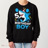 5th Birthday Boy Shark Ocean Theme Party 5 Years Old For Boy Women's Sweatshirt thumb 0