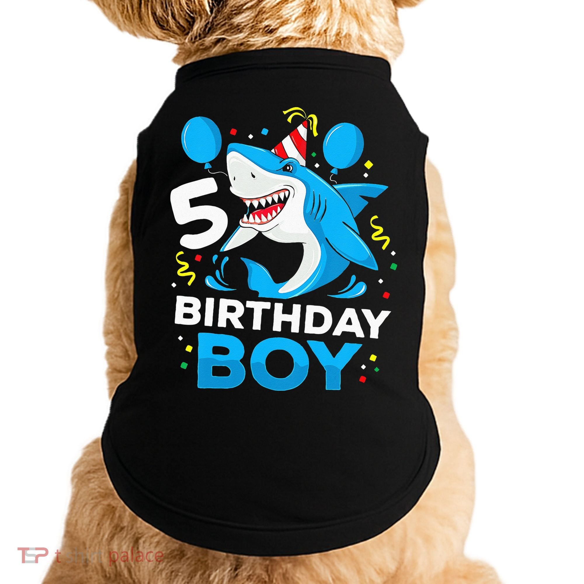 5th Birthday Boy Shark Ocean Theme Party 5 Years Old For Boy Doggie Tank