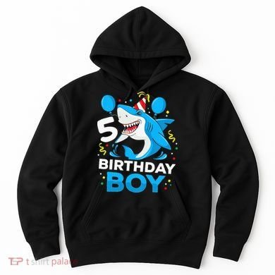 5th Birthday Boy Shark Ocean Theme Party 5 Years Old For Boy Hoodie