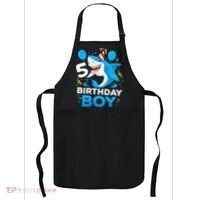 5th Birthday Boy Shark Ocean Theme Party 5 Years Old For Boy Apron thumb 0