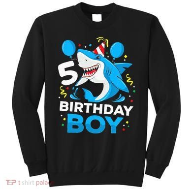 5th Birthday Boy Shark Ocean Theme Party 5 Years Old For Boy Sweatshirt