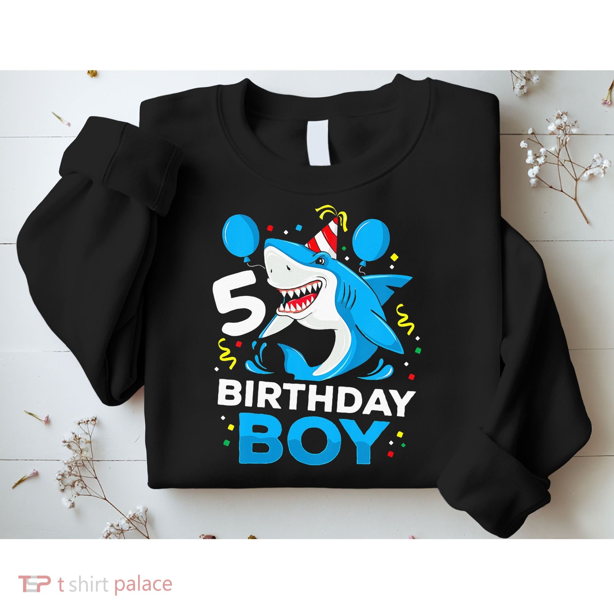 5th Birthday Boy Shark Ocean Theme Party 5 Years Old For Boy Sweatshirt