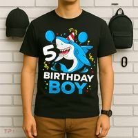 5th Birthday Boy Shark Ocean Theme Party 5 Years Old For Boy T-Shirt thumb 6