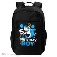 5th Birthday Boy Shark Ocean Theme Party 5 Years Old For Boy Backpack thumb 0